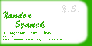 nandor szamek business card