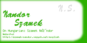 nandor szamek business card